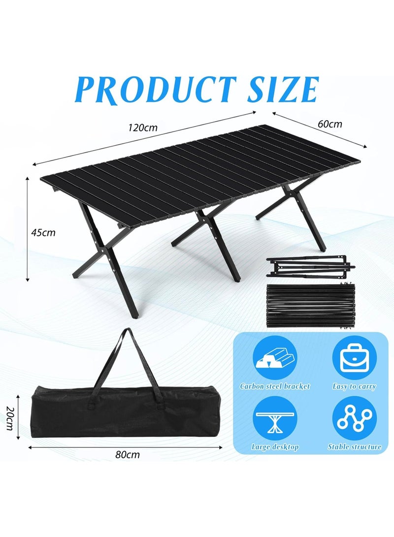 Toshionics Outdoor Camping Folding Table – Lightweight Portable Aluminum Roll Up Table with Carry Bag, Compact Foldable Picnic Table for Hiking, Fishing, Beach, BBQ, Cooking, Travel, Festival & Indoor Outdoor Use-120×60X45cm - Image 5